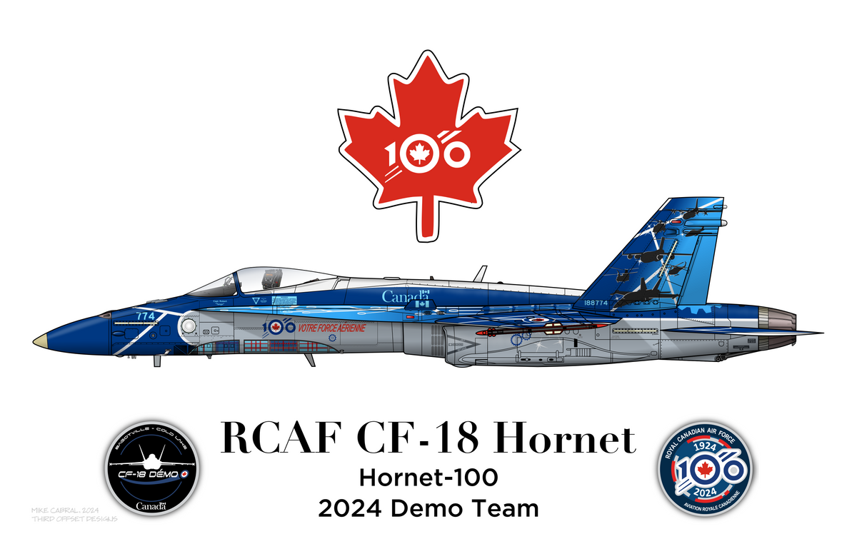その他  Canadian Air Force CF-18 PVC 2024 RCAF CF-18 Demo - Royal Canadian Air Force 100th