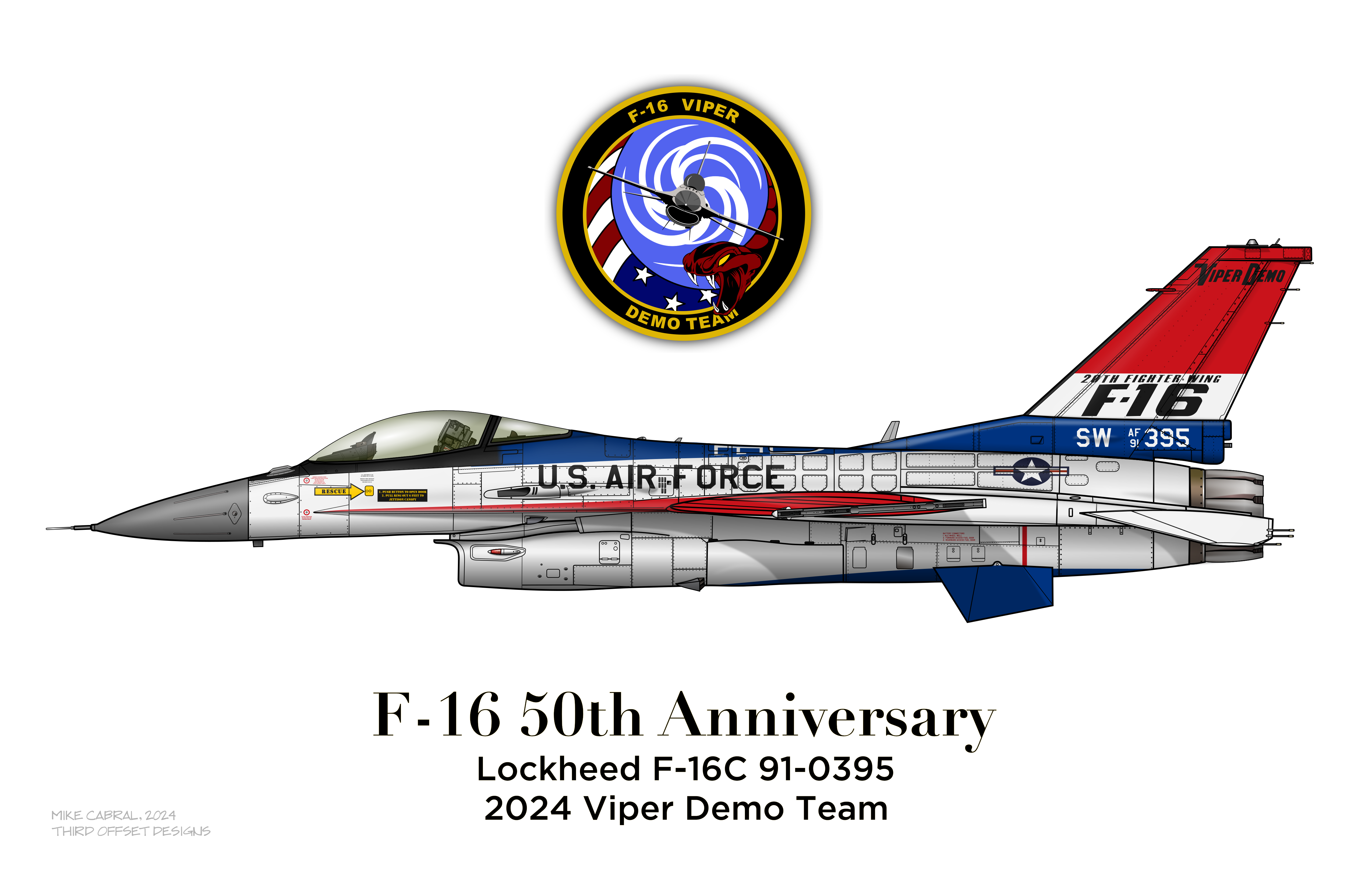 USAF F-16 DEMO TEAM 50周年パッチ 【公式通販】 USAF F-16 DEMO TEAM 50周年パッチ 【公式通販】