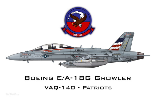 VAQ-140 Patriots - EA-18G Growler - Maquette Print