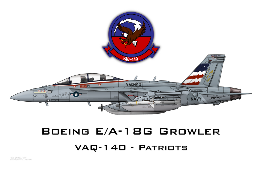 VAQ-140 Patriots - EA-18G Growler - Maquette Print